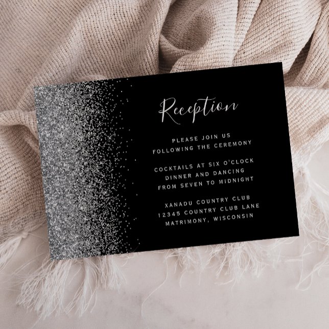 Recepción de Boda con Brillo Plateado y Negro Mode (Subido por el creador)
