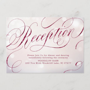 Recepción de boda con caligrafía vintage glam en b