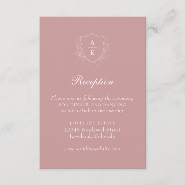 Recepción de Boda con Cresta de Hojas Simple Moder (Anverso)