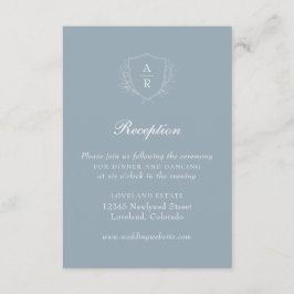 Recepción de Boda con Cresta de Hojas Simples Azul