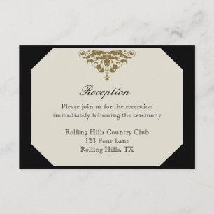 Recepción de Boda con Damasco Negro de Marfil y Do