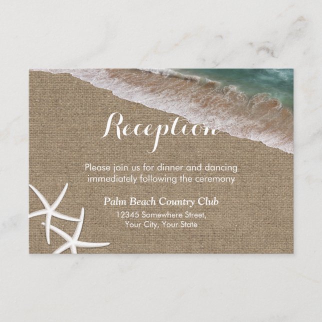 Recepción de Boda con Estrellas de Mar y Arpillera (Anverso)