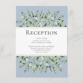 Recepción de boda con eucalipto azul polvoriento