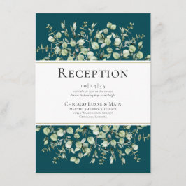 Recepción de boda con eucalipto azul verde