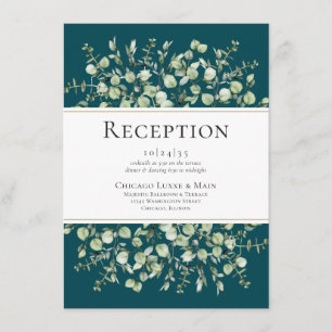 Recepción de boda con eucalipto azul verde