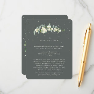 Recepción de Boda con Flor de Nieve Verde + Rama d