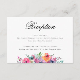 Recepción de Boda con Flores Acuarela y Letra Eleg