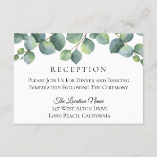Recepción de boda con follaje de eucalipto