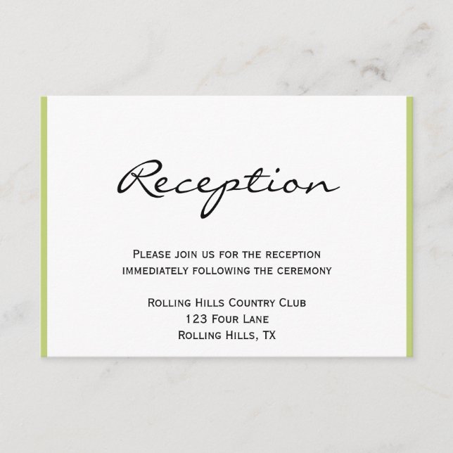 Recepción de Boda con Franja de Oliva y Acento Flo (Anverso)