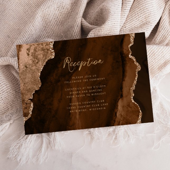 Recepción de Boda con Guión de Ágata Dorada Marrón (Subido por el creador)