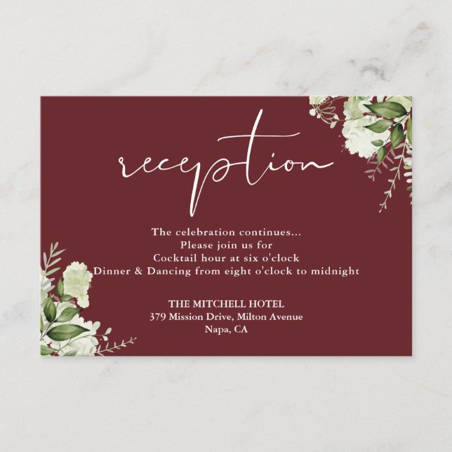 Recepción de Boda con Guión de Verde y Rosa Palo d (Anverso)