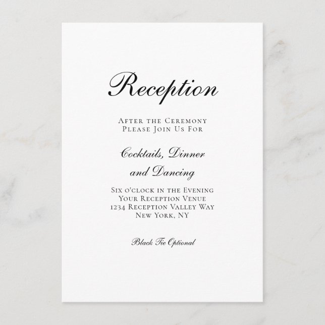 Recepción de Boda con Guión Formal Tradicional (Anverso)