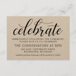 Recepción de Boda con Guión Negro Rústico Moderno