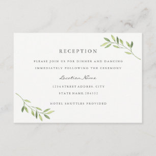 Recepción de Boda con Hoja Verde Acuarela