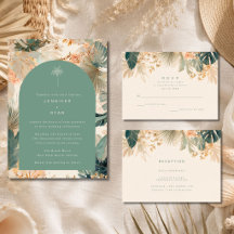 Recepción de Boda con Hojas de Palma Tropicales El