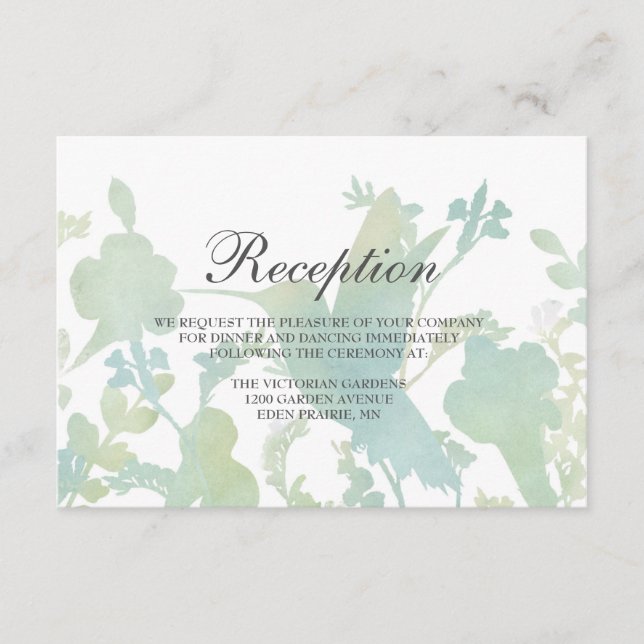 Recepción de Boda con Jardín de Colibríes en Acuar (Anverso)