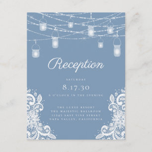 Recepción de Boda con Luces Azules Polvorientas Rú