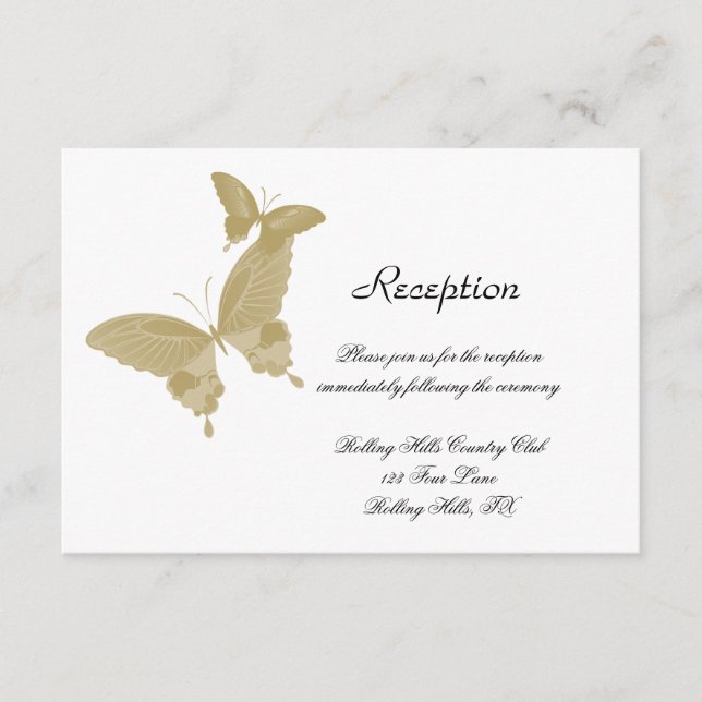 Recepción de Boda con Mariposa de Doble Anillo (Anverso)