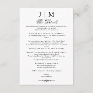 Recepción de Boda con Monograma Clásico y Negro