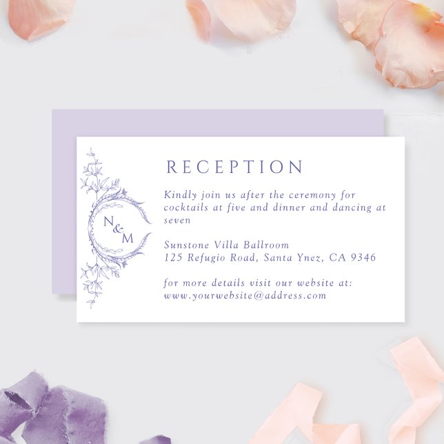 Recepción de Boda con Monograma Lavanda (Subido por el creador)