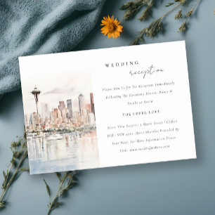 Recepción de boda con paisaje de Seattle Washingto