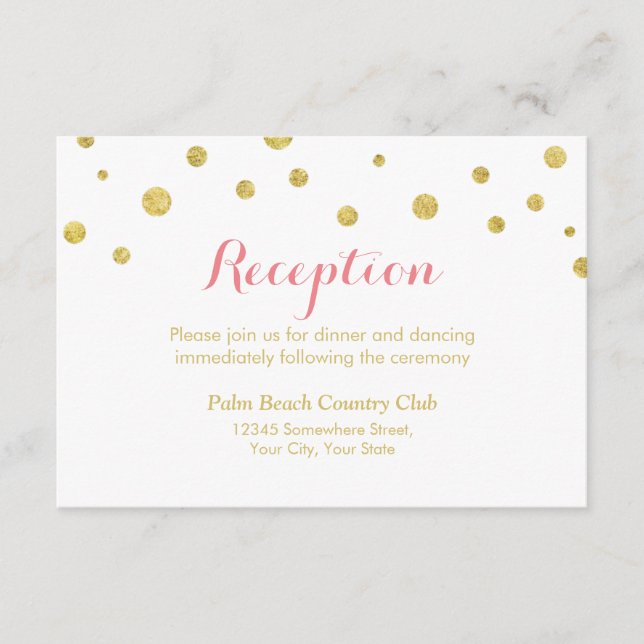 Recepción de Boda con Puntos de Purpurina Dorada S (Anverso)