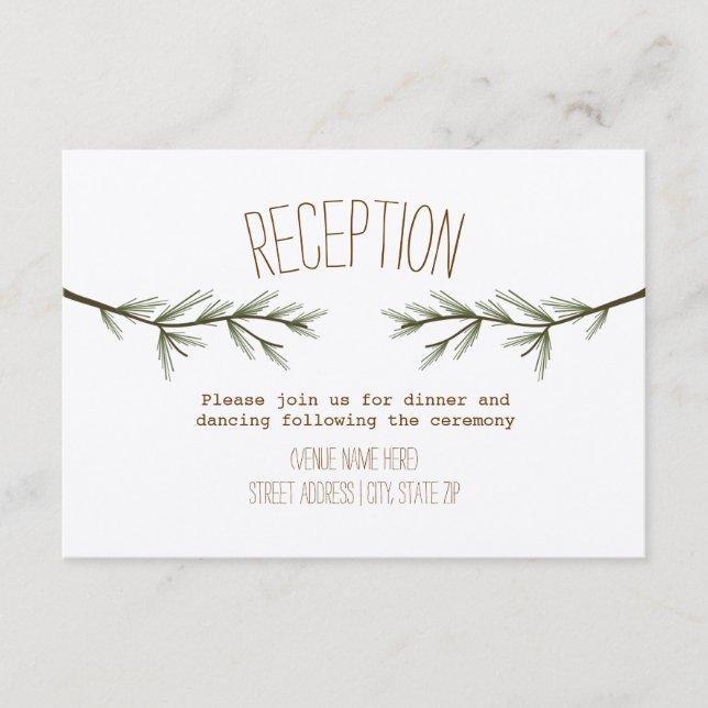 Recepción de Boda con Ramas de Verde Perenne Rústi (Anverso)