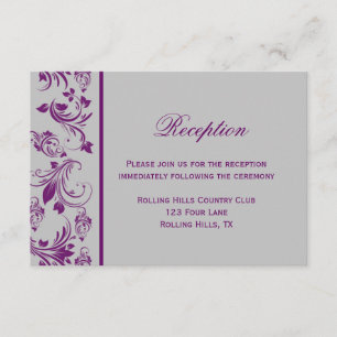 Recepción de Boda con Rollo Floral Púrpura y Plate