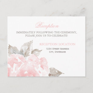 Recepción de Boda con Rosa de Acuarela Rosada