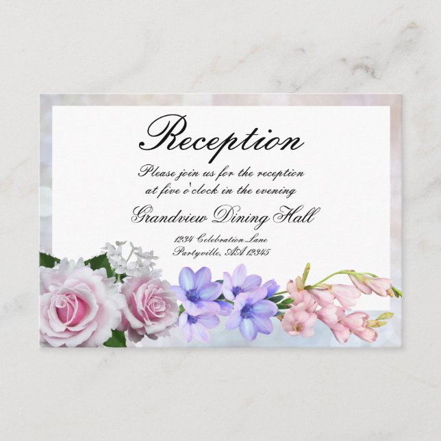 Recepción de Boda con Rosa Rosa | Bokeh de Plata (Anverso)