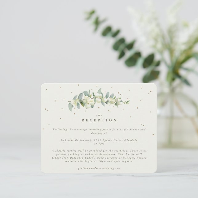 Recepción de Boda con Snowberry de Crema + Tallo d (Anverso de pie)