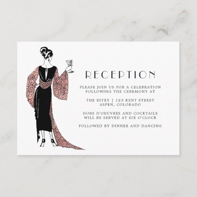 Recepción de Boda con Tema de Vino Rosado y Dorado (Anverso)