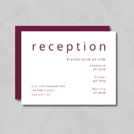 Recepción de Boda con Tipografía Burgundy Elegante
