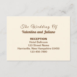 Recepción de Boda con Tipografía Marrón y Marfil