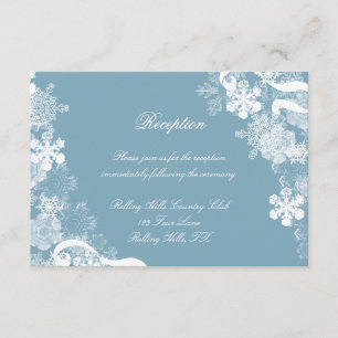 Recepción de Boda Copo de Nieve Azul Blanco de Inv