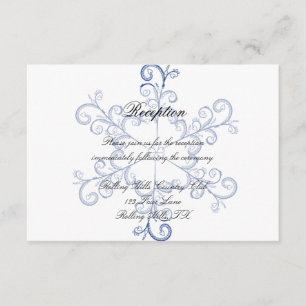 Recepción de Boda Copo de Nieve Corazón Azul
