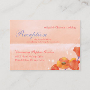 Recepción de boda de amapola o registro de novias