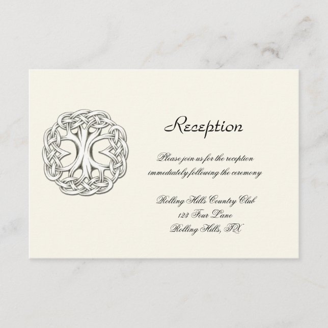 Recepción de Boda de Árbol Celta de Vida (Anverso)
