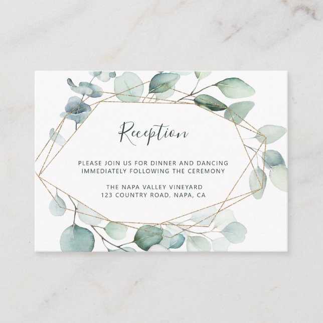 Recepción de Boda de Boda de Floración de Verdor G (Anverso)