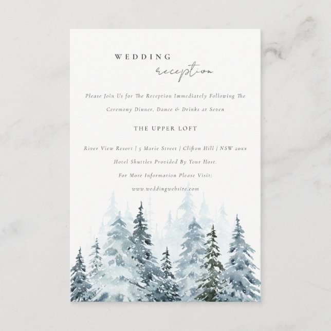Recepción de Boda de Bosque de Pinos Invernal en A (Anverso)