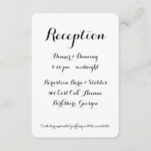 Recepción de boda de caligrafía con letras de mano
