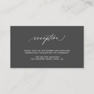 Recepción de boda de caligrafía simple y elegante