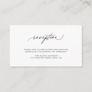 Recepción de boda de caligrafía simple y elegante