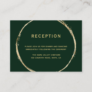 Recepción de Boda de Círculo de Oro Rústico Verde