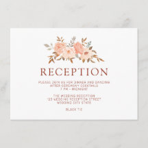 Recepción de Boda de Cobre Floral Acuarela de Otoñ