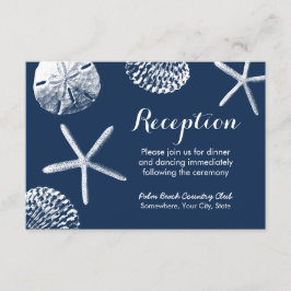 Recepción de Boda de Conchas de Playa Azul Marino