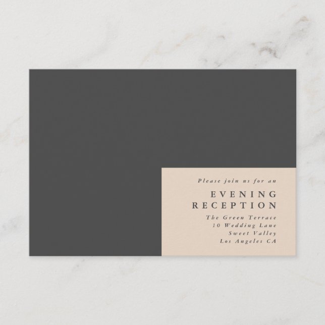 Recepción de boda de crema moderna de plancha de c (Anverso)