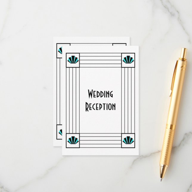 Recepción de boda de diseño Art Deco Azul (Anverso/Reverso In Situ)