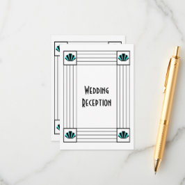 Recepción de boda de diseño Art Deco Azul