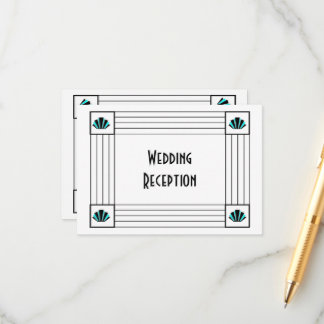 Recepción de boda de diseño Art Deco Azul